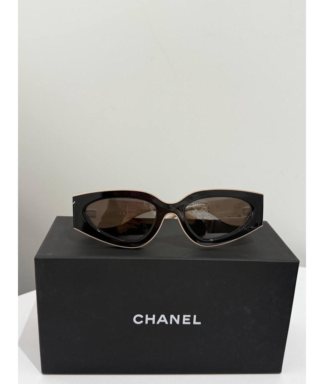 CHANEL Черные пластиковые солнцезащитные очки, фото 7