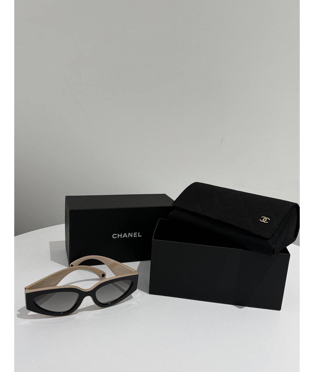 CHANEL Черные пластиковые солнцезащитные очки, фото 3