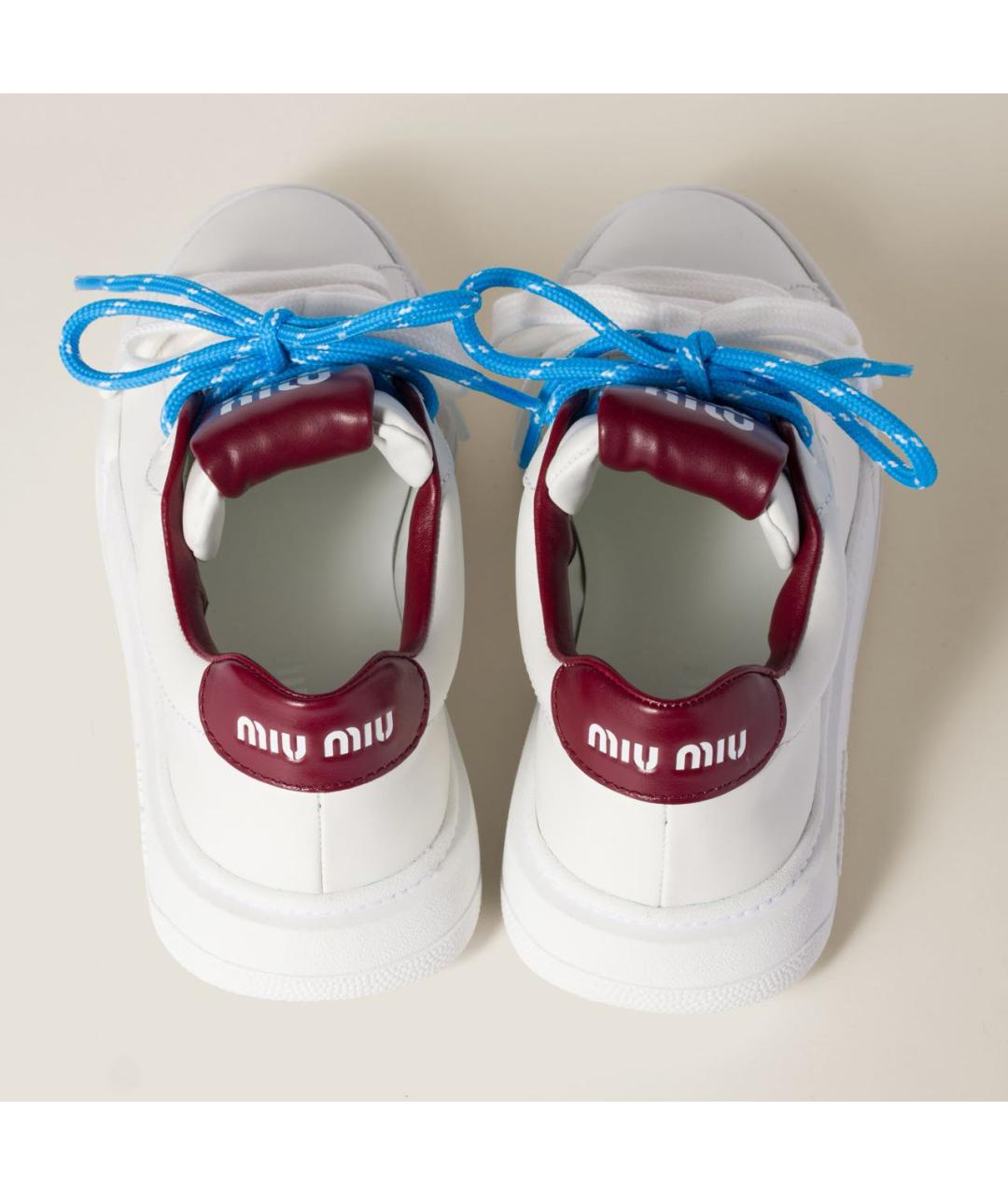 MIU MIU Белые кожаные кеды, фото 3