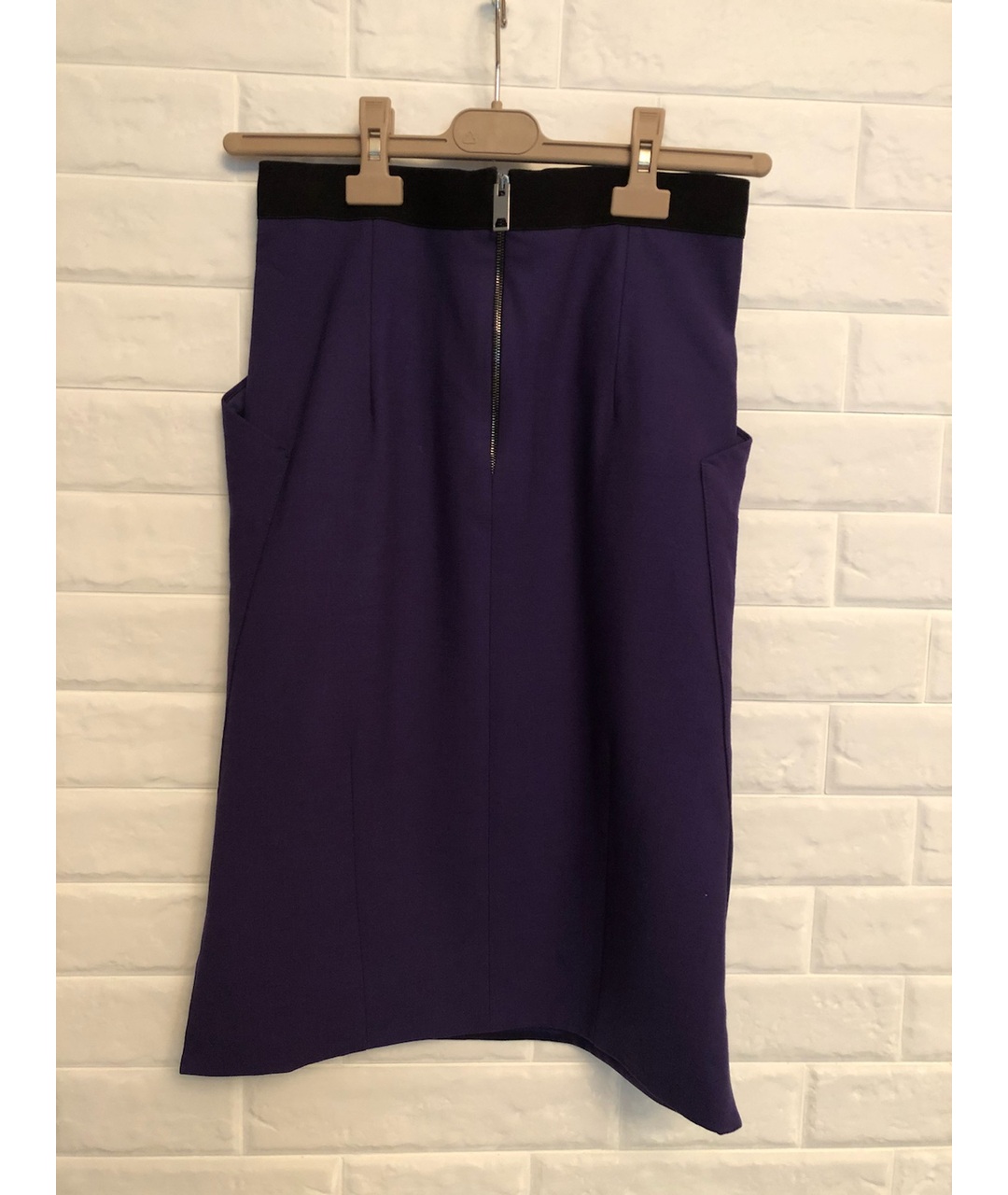 LES COPAINS Фиолетовая шерстяная юбка миди, фото 2