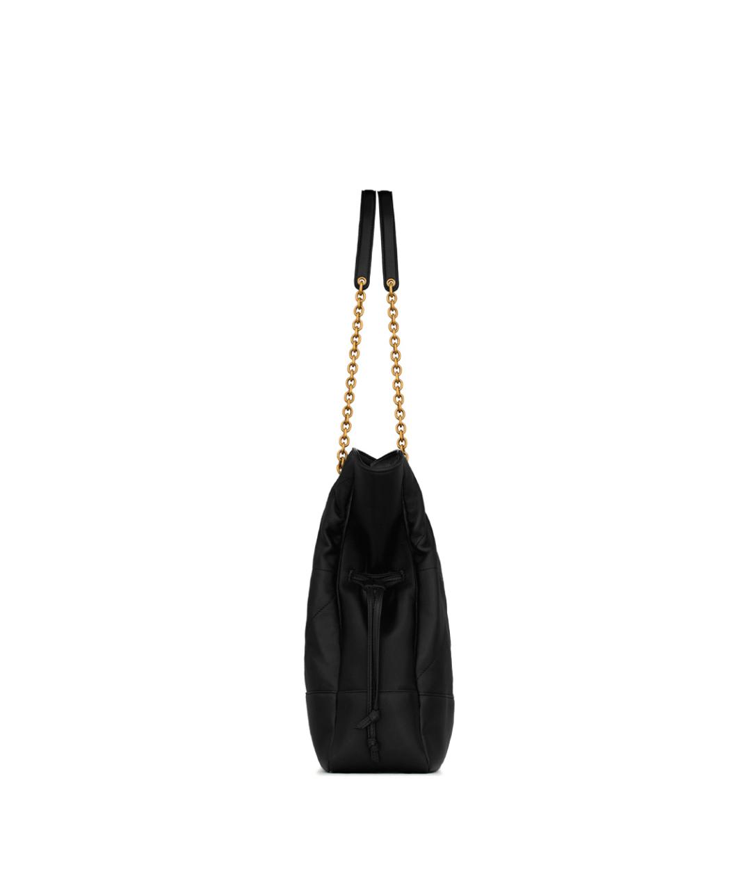 SAINT LAURENT Черная кожаная сумка тоут, фото 2