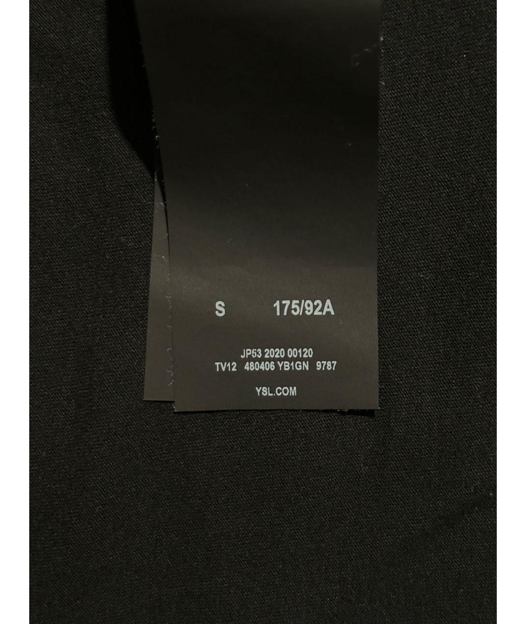 SAINT LAURENT Черная хлопковая футболка, фото 5