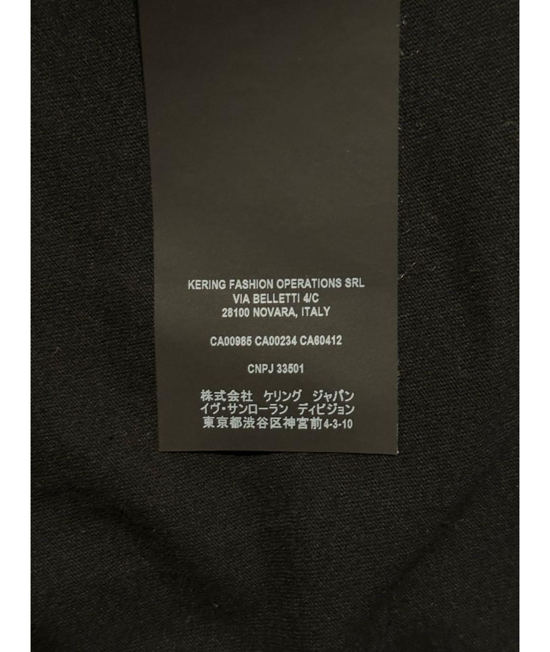 SAINT LAURENT Черная хлопковая футболка, фото 7