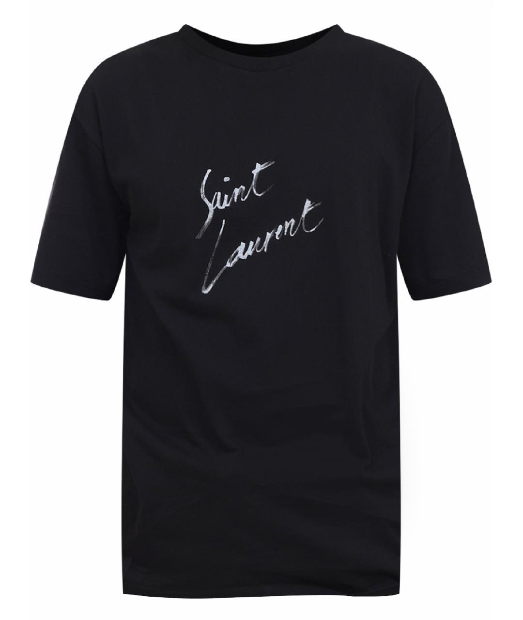 SAINT LAURENT Черная хлопковая футболка, фото 1