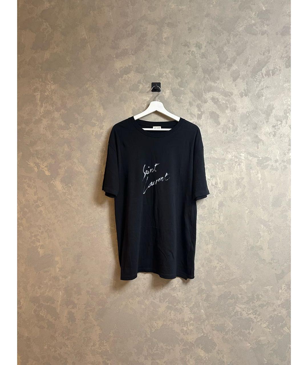 SAINT LAURENT Черная хлопковая футболка, фото 9