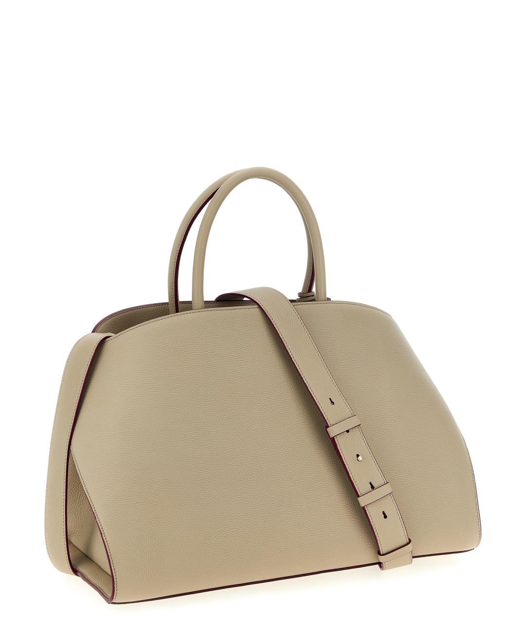 FERRAGAMO Бежевая кожаная сумка тоут, фото 2