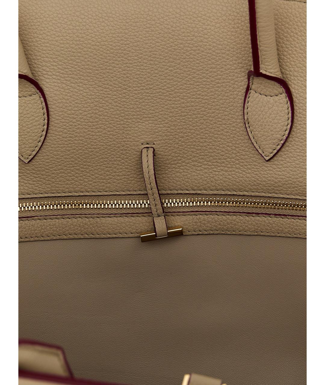 FERRAGAMO Бежевая кожаная сумка тоут, фото 4