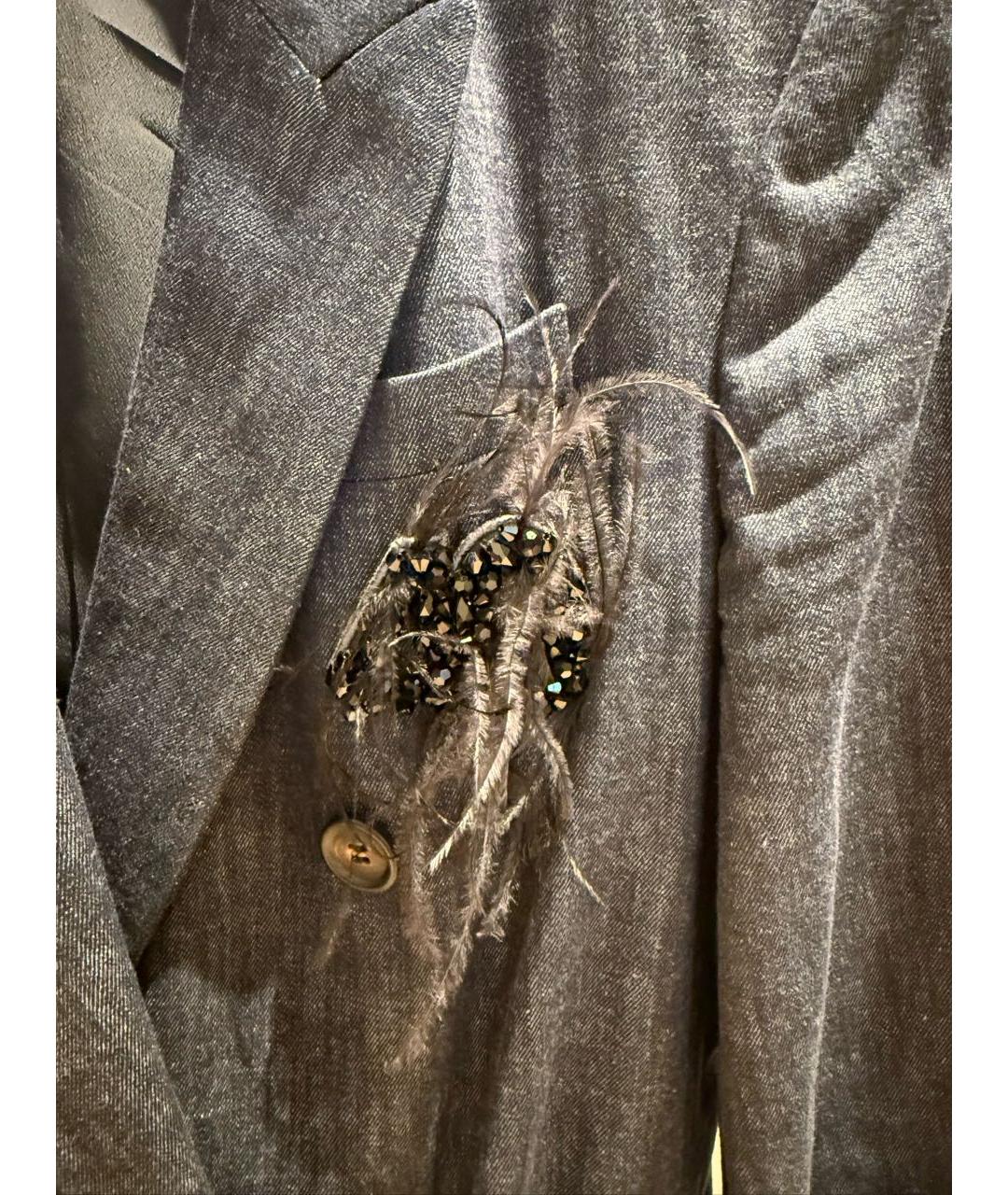 BRUNELLO CUCINELLI Темно-синий хлопковый жакет/пиджак, фото 4