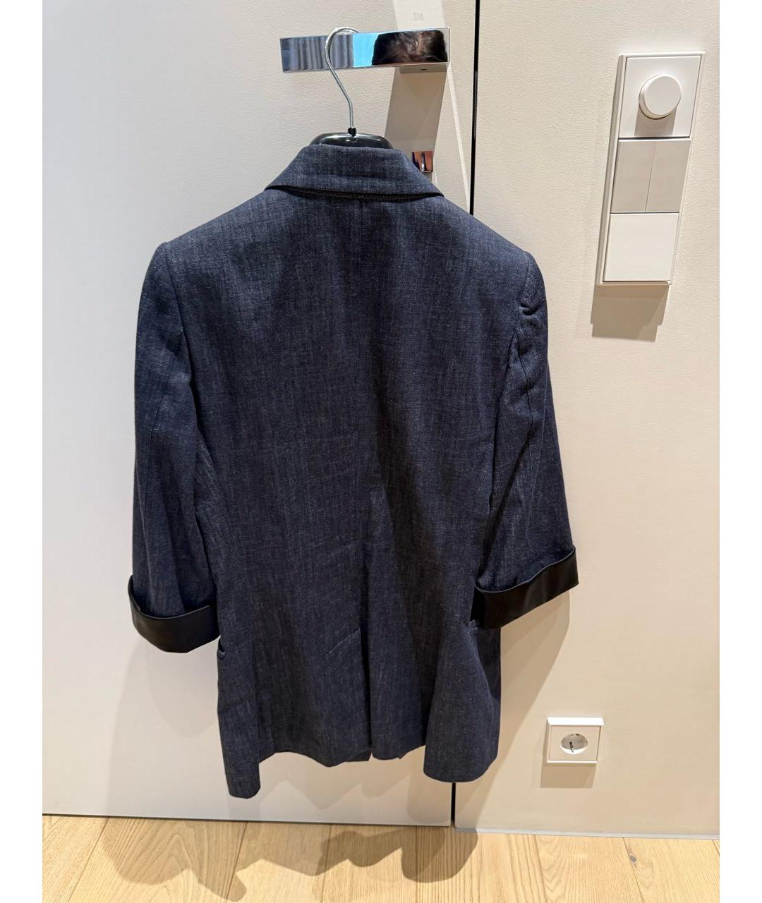 BRUNELLO CUCINELLI Темно-синий хлопковый жакет/пиджак, фото 2