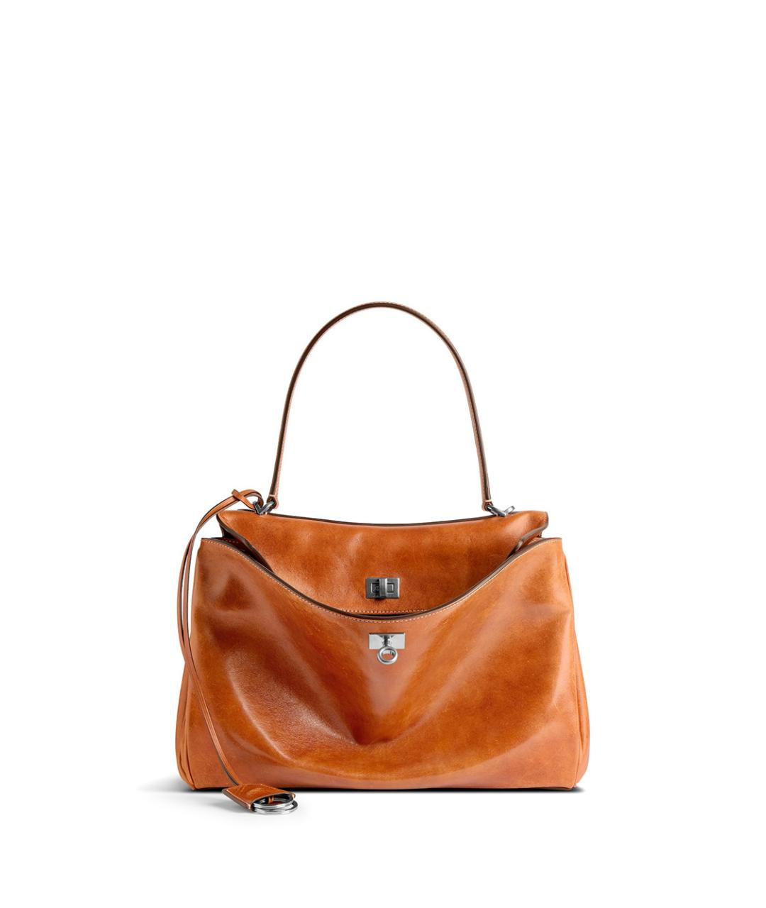 BALENCIAGA Коричневая кожаная сумка тоут, фото 1