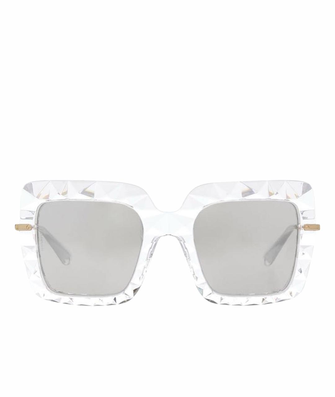 DOLCE&GABBANA Белые пластиковые солнцезащитные очки, фото 1