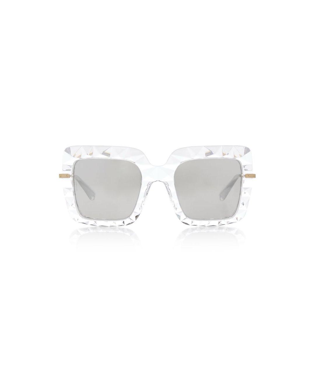 DOLCE&GABBANA Белые пластиковые солнцезащитные очки, фото 8