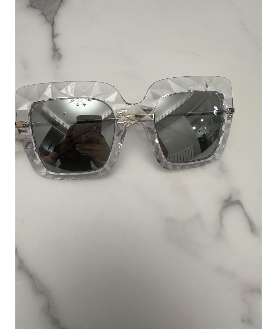DOLCE&GABBANA Белые пластиковые солнцезащитные очки, фото 2