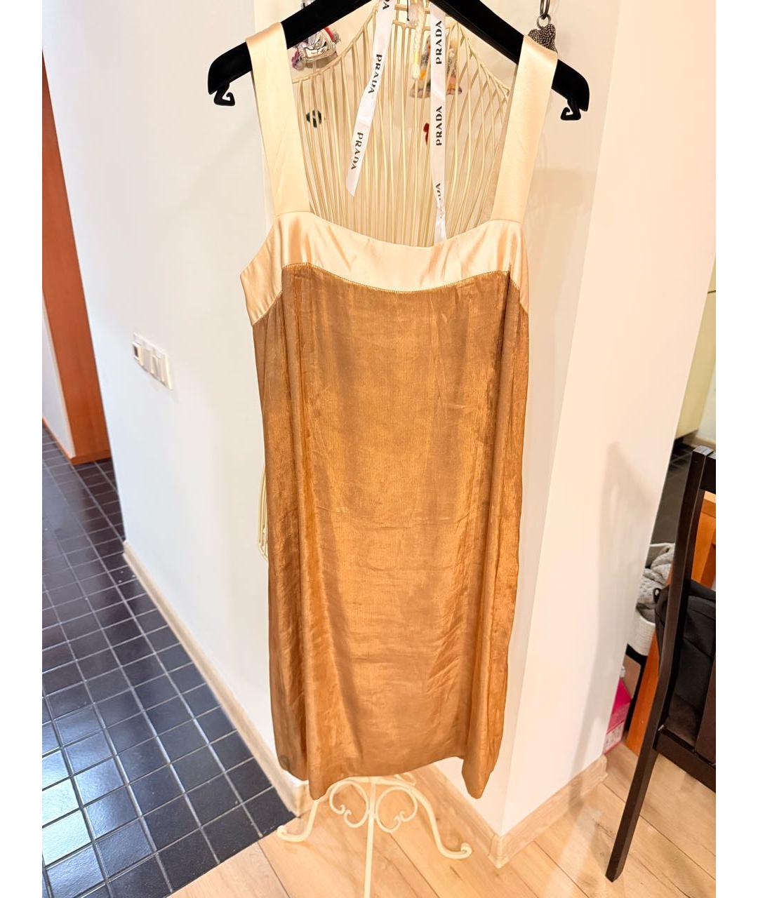 RALPH LAUREN COLLECTION Золотое коктейльное платье, фото 9