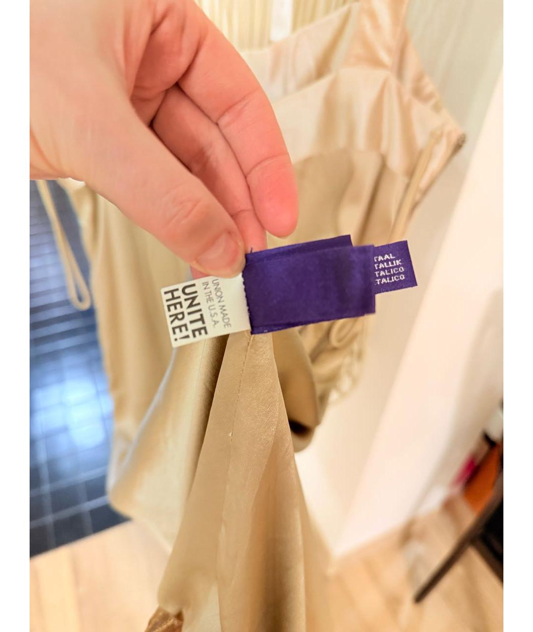 RALPH LAUREN COLLECTION Золотое коктейльное платье, фото 7
