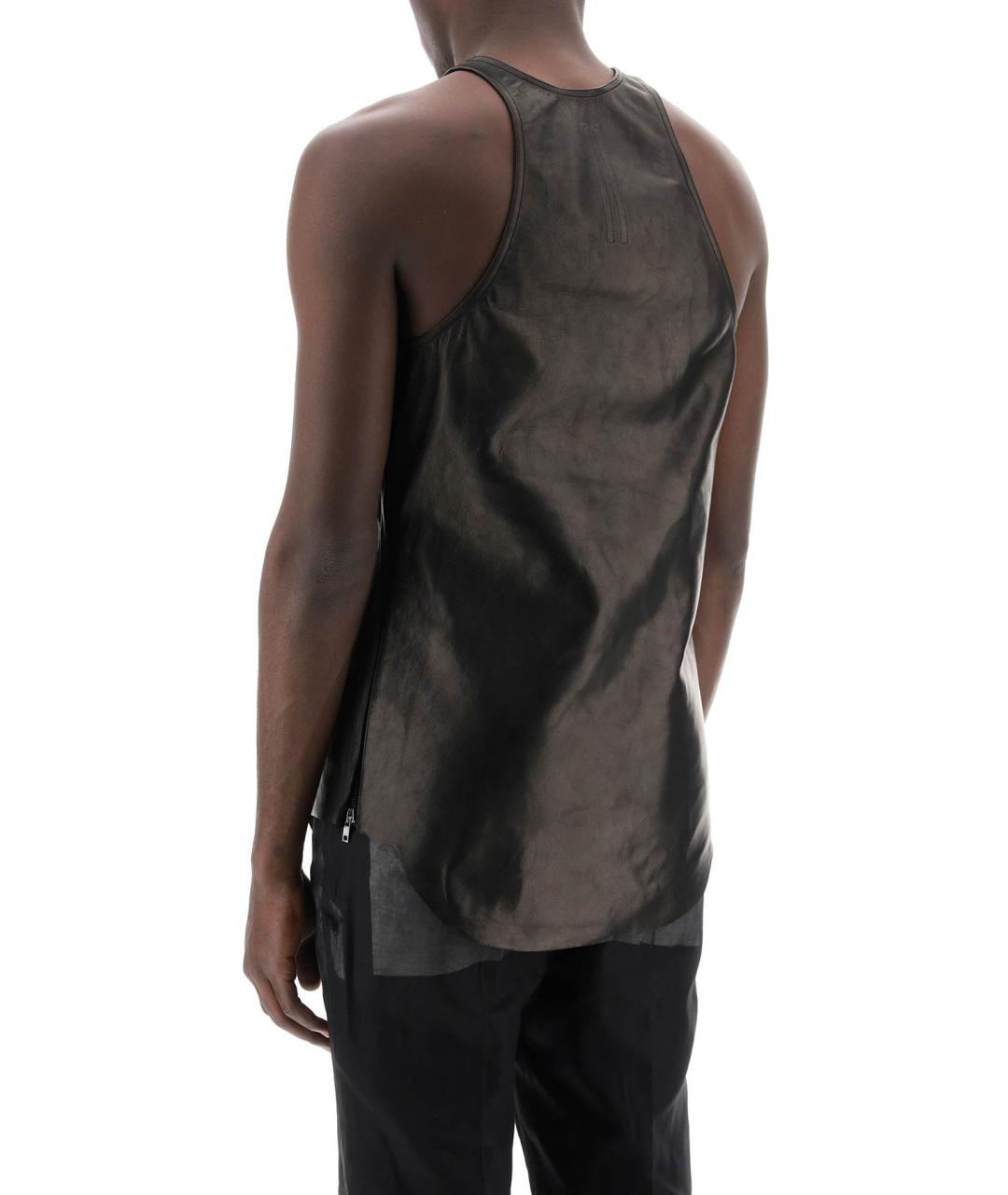 RICK OWENS Черная вискозная майка, фото 3