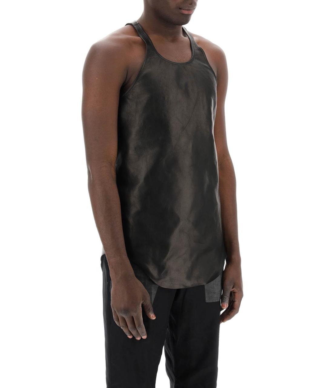 RICK OWENS Черная вискозная майка, фото 2