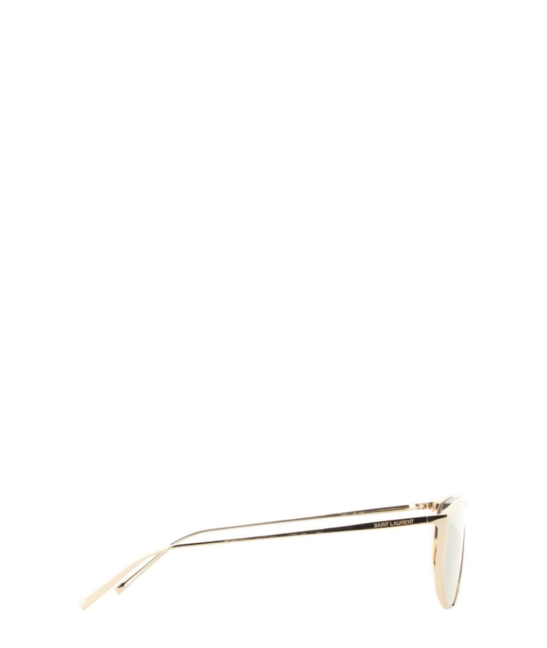 SAINT LAURENT Золотые металлические солнцезащитные очки, фото 2