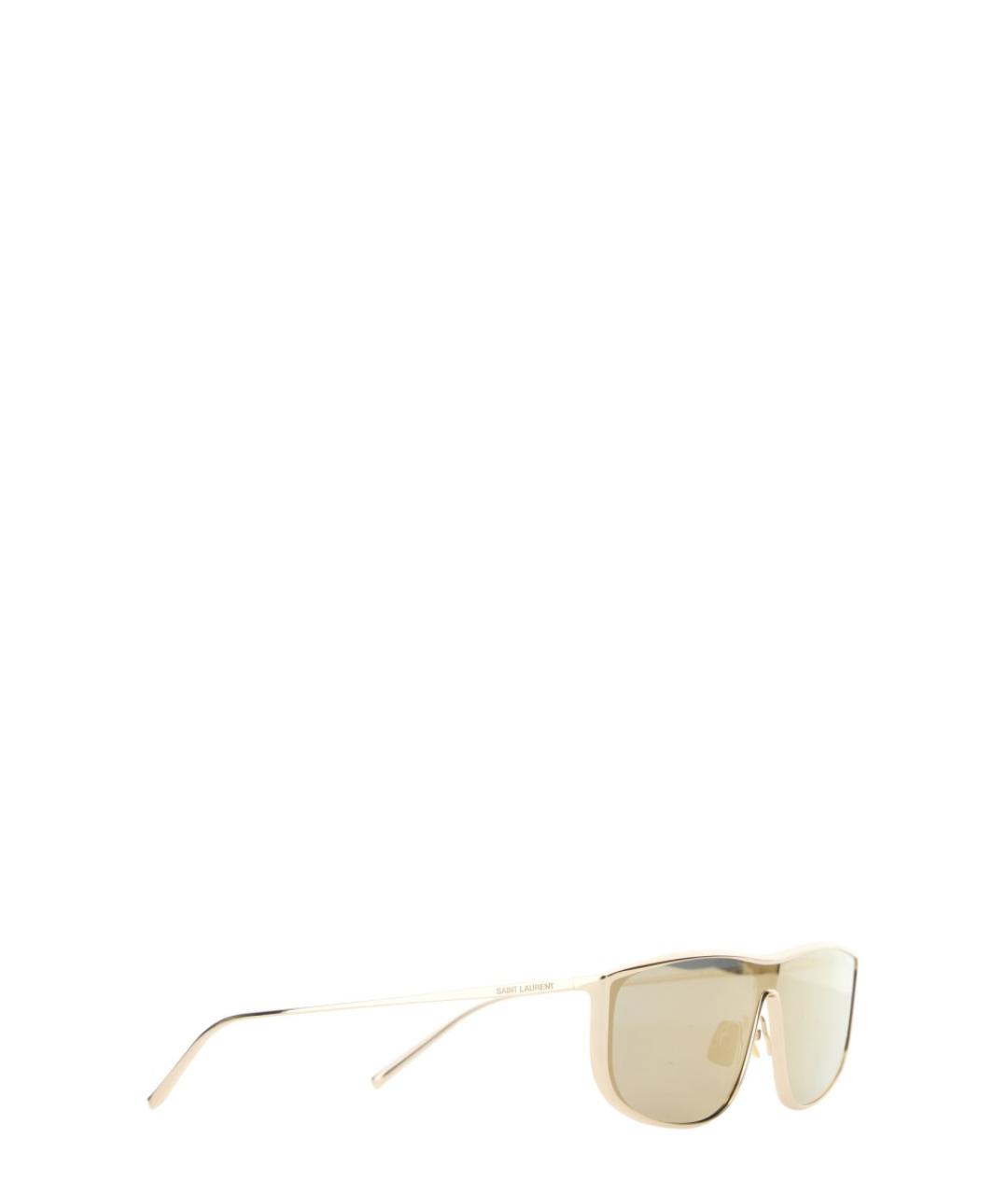 SAINT LAURENT Золотые металлические солнцезащитные очки, фото 4