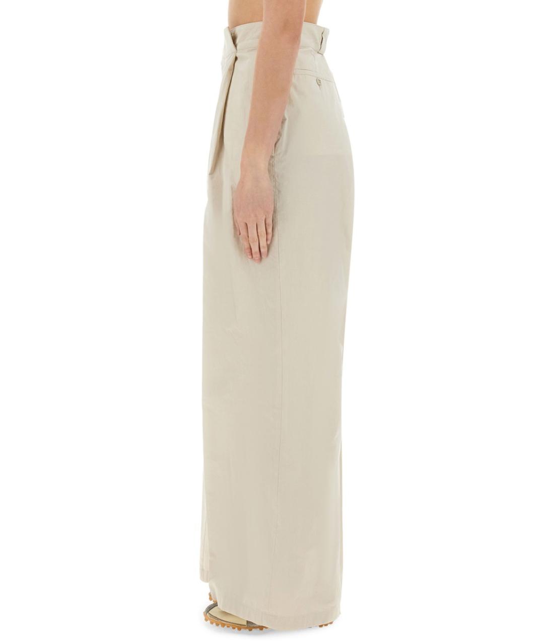 MAISON MARGIELA Белые хлопковые прямые брюки, фото 5