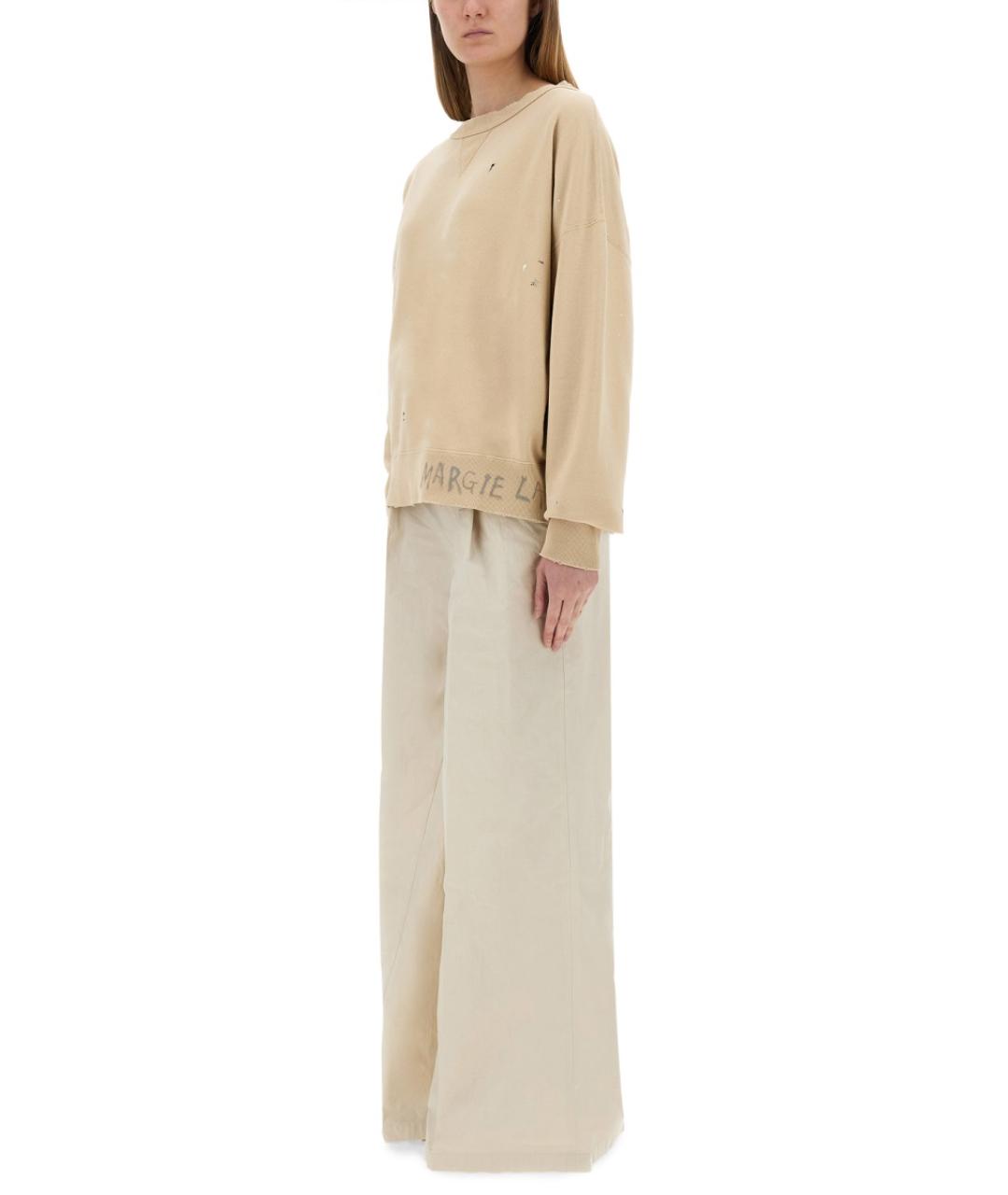 MAISON MARGIELA Белые хлопковые прямые брюки, фото 3