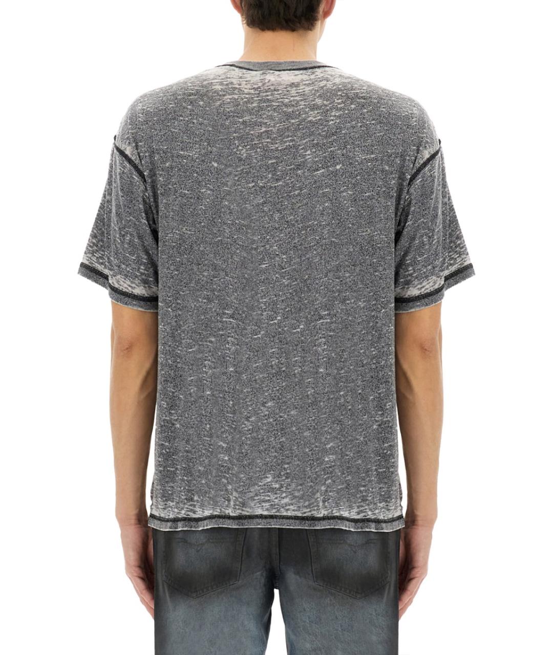 DIESEL Серая хлопковая футболка, фото 4