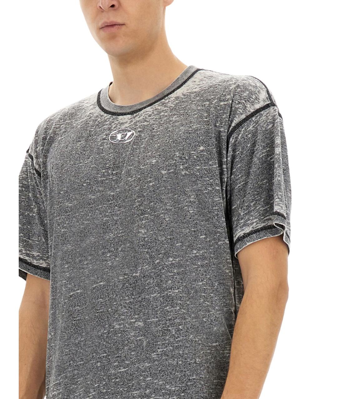 DIESEL Серая хлопковая футболка, фото 5