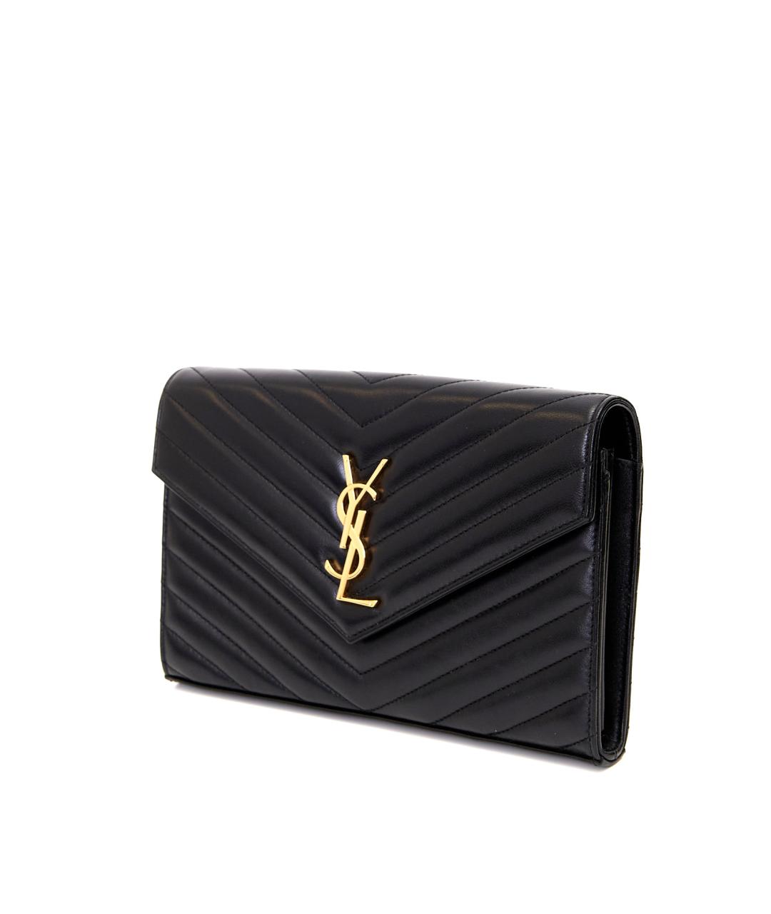 SAINT LAURENT Черная кожаная сумка через плечо, фото 6
