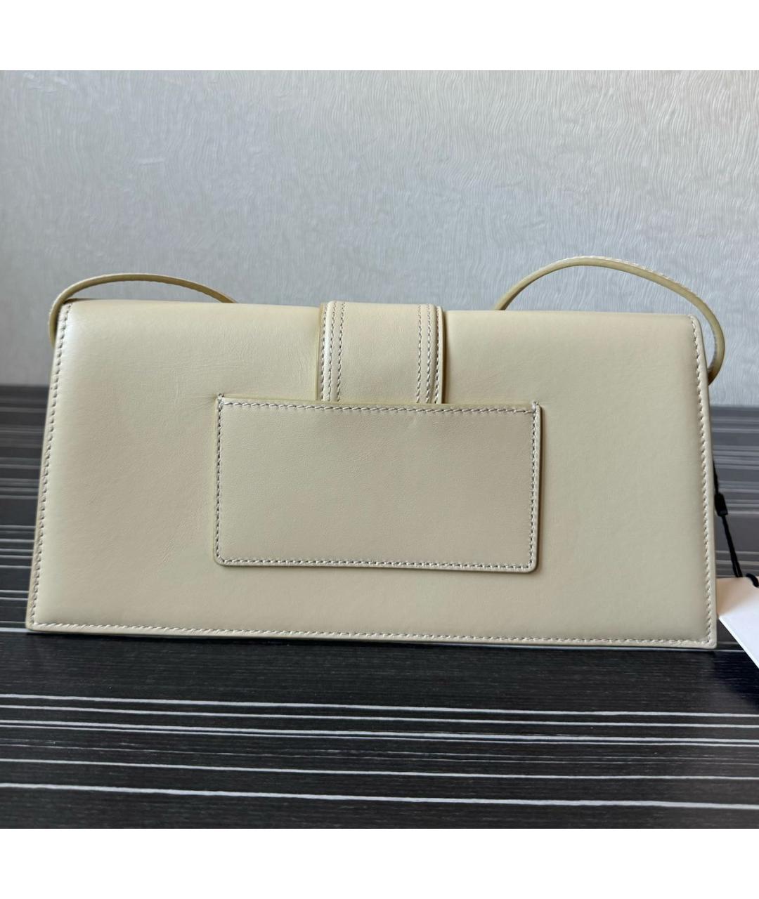 JACQUEMUS Бежевая кожаная сумка через плечо, фото 3