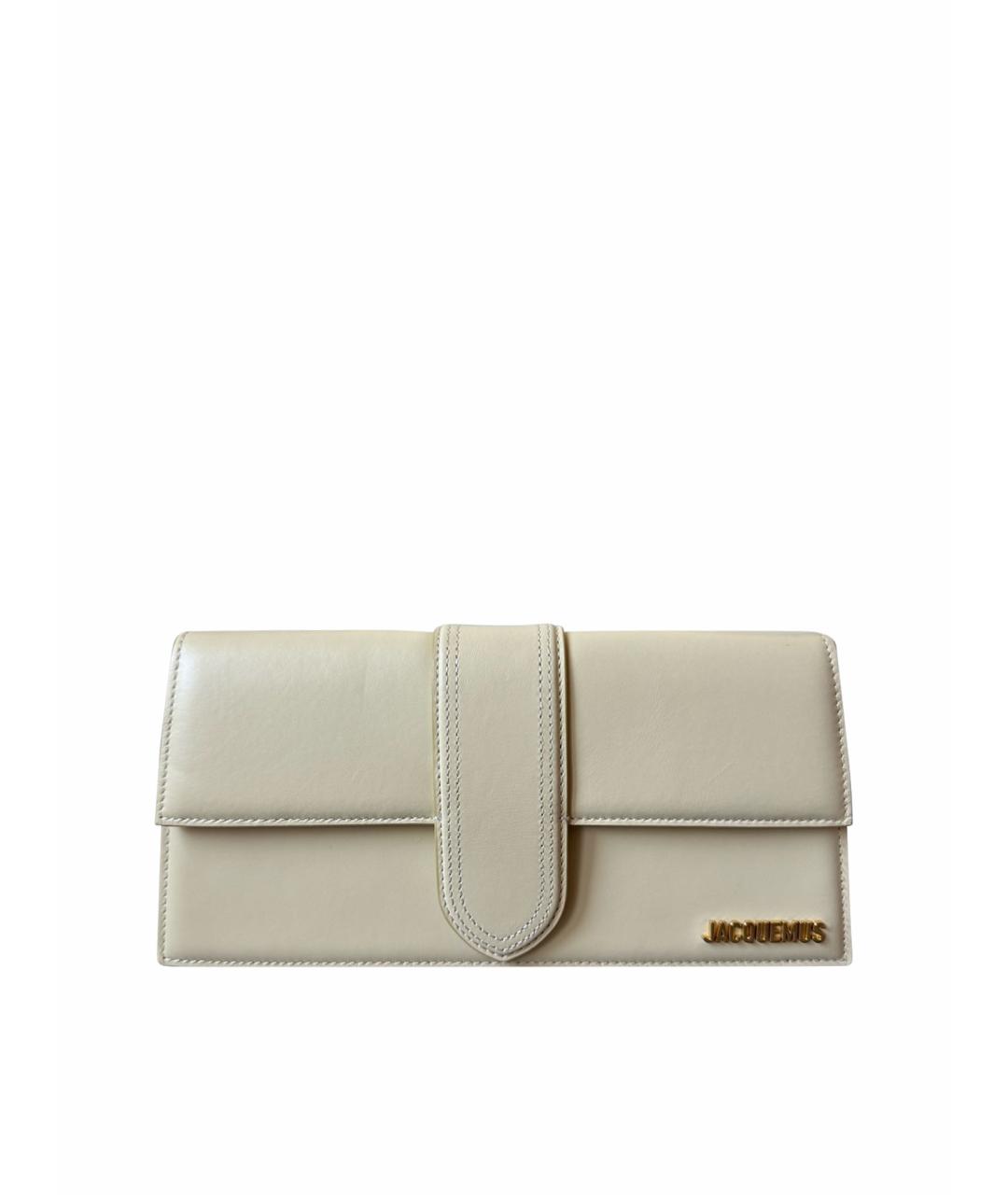 JACQUEMUS Бежевая кожаная сумка через плечо, фото 1