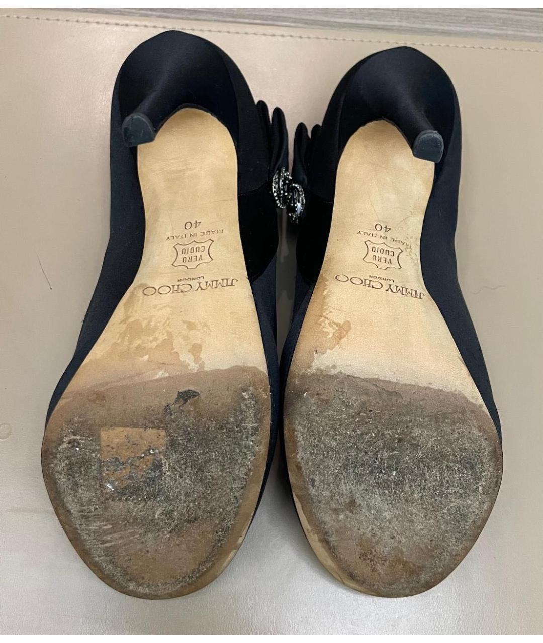 JIMMY CHOO Черные бархатные туфли, фото 8