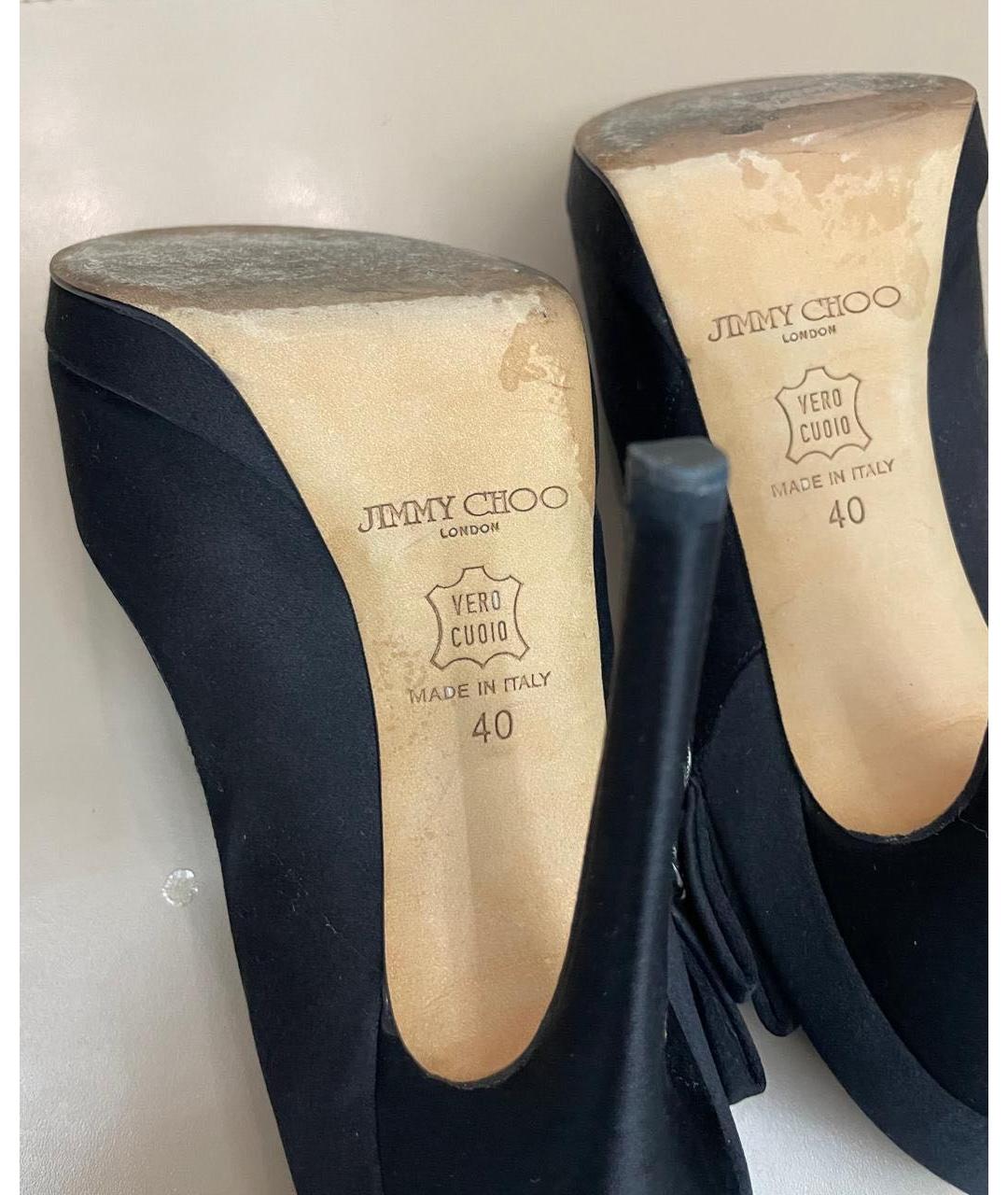 JIMMY CHOO Черные бархатные туфли, фото 7