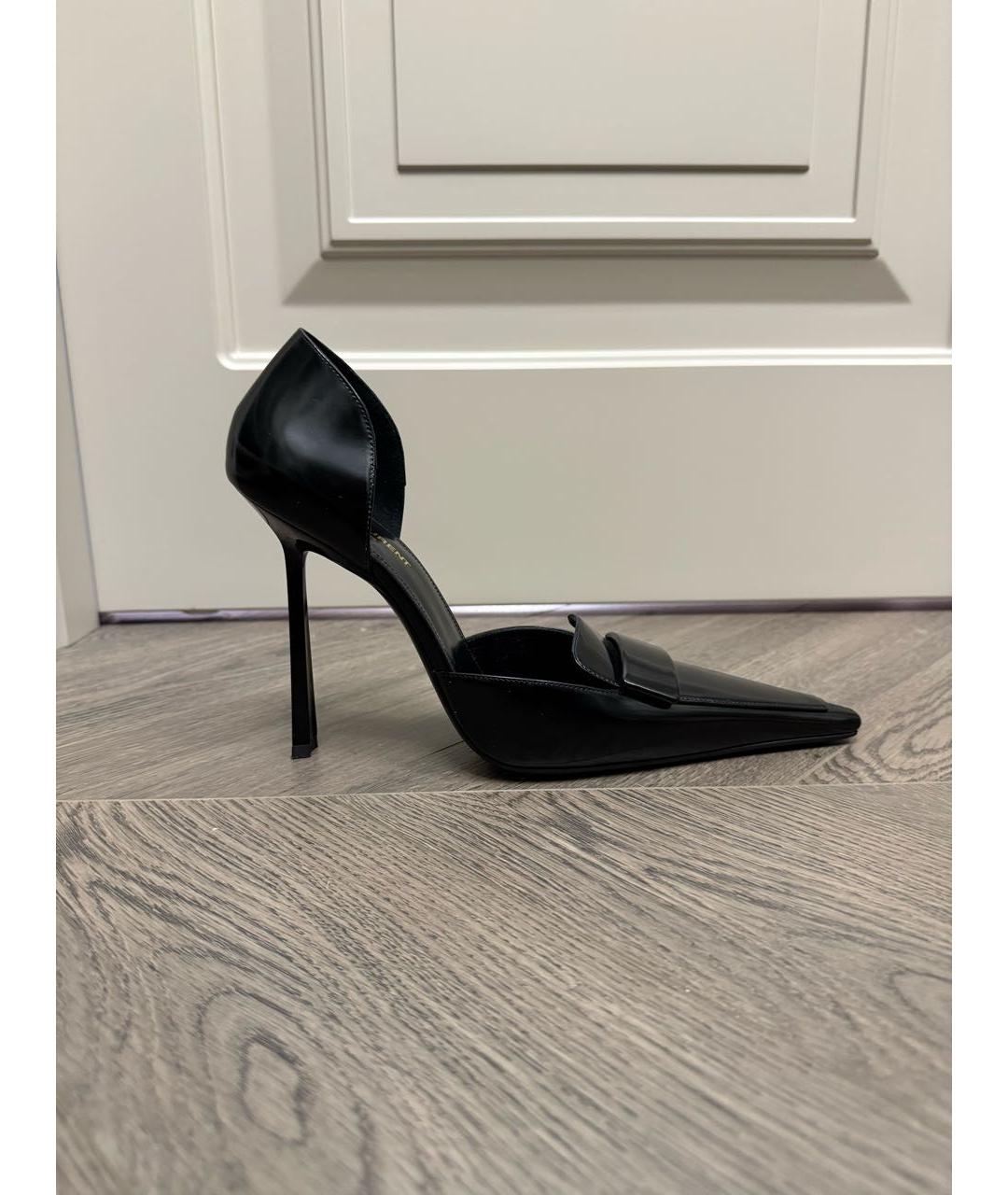 SAINT LAURENT Черные кожаные туфли, фото 7