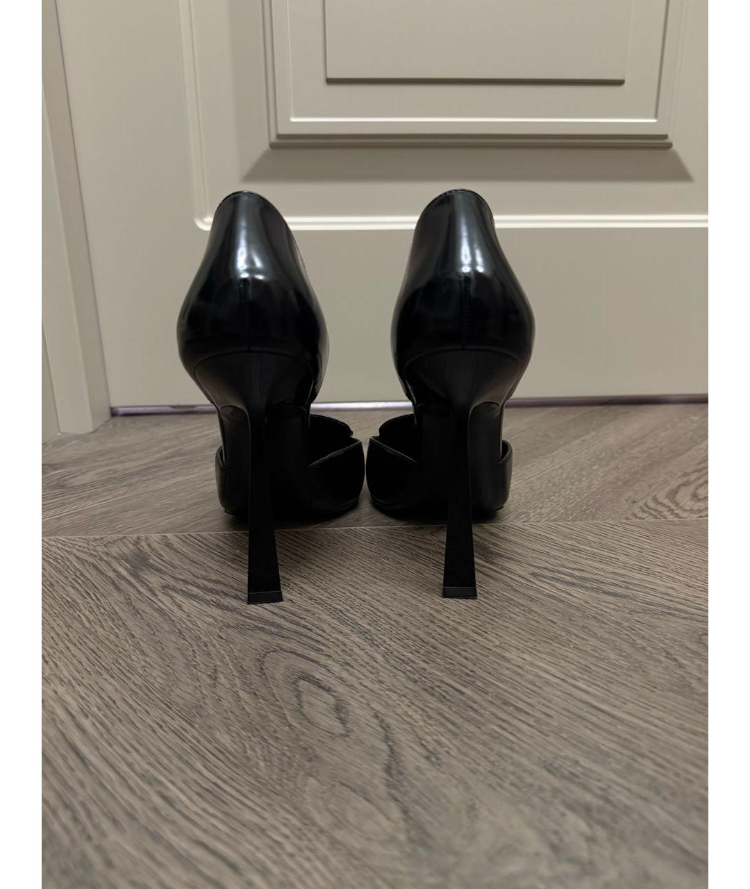 SAINT LAURENT Черные кожаные туфли, фото 4