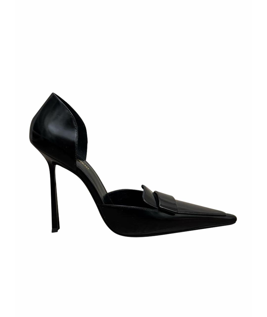 SAINT LAURENT Черные кожаные туфли, фото 1