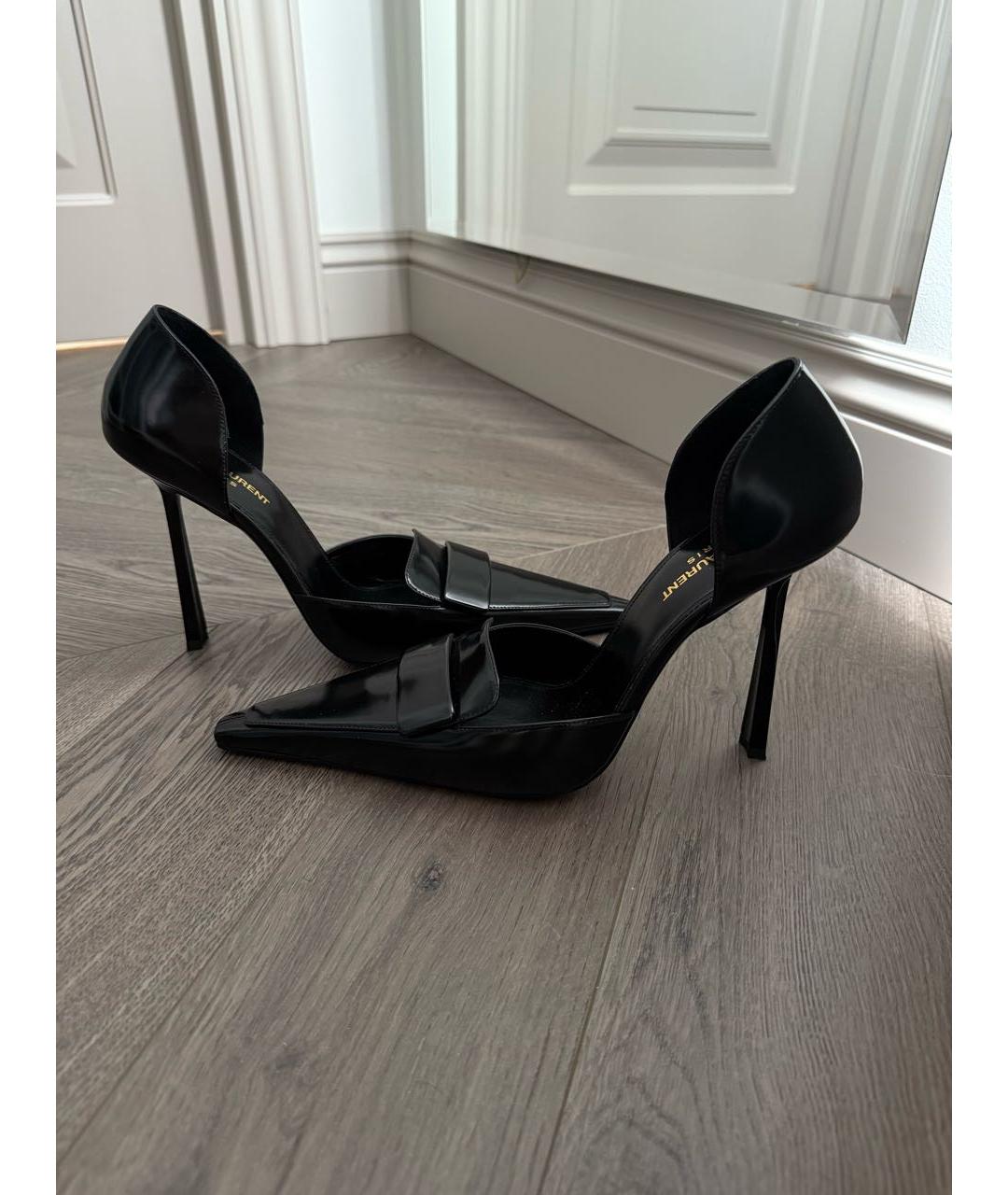 SAINT LAURENT Черные кожаные туфли, фото 6