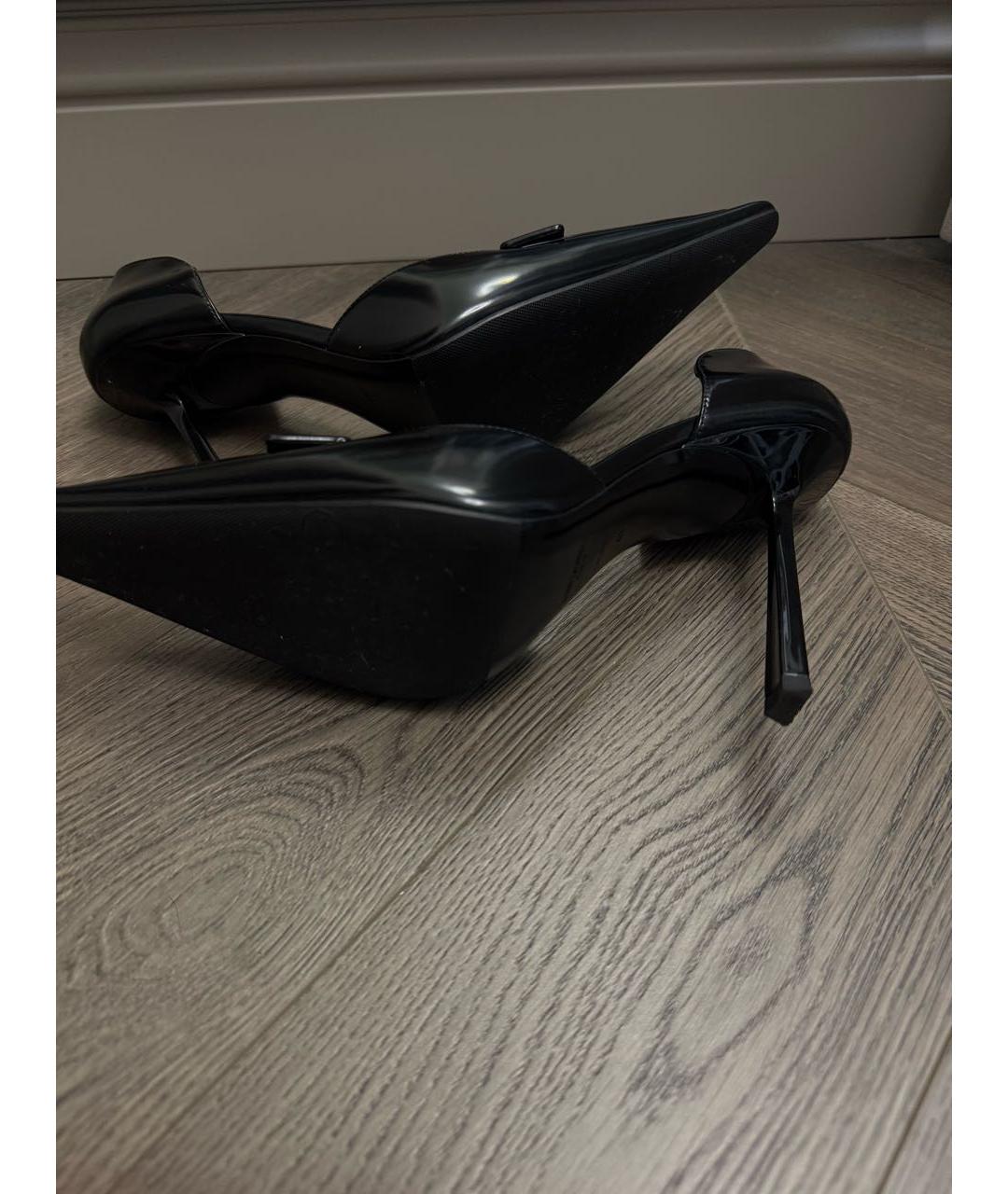 SAINT LAURENT Черные кожаные туфли, фото 5