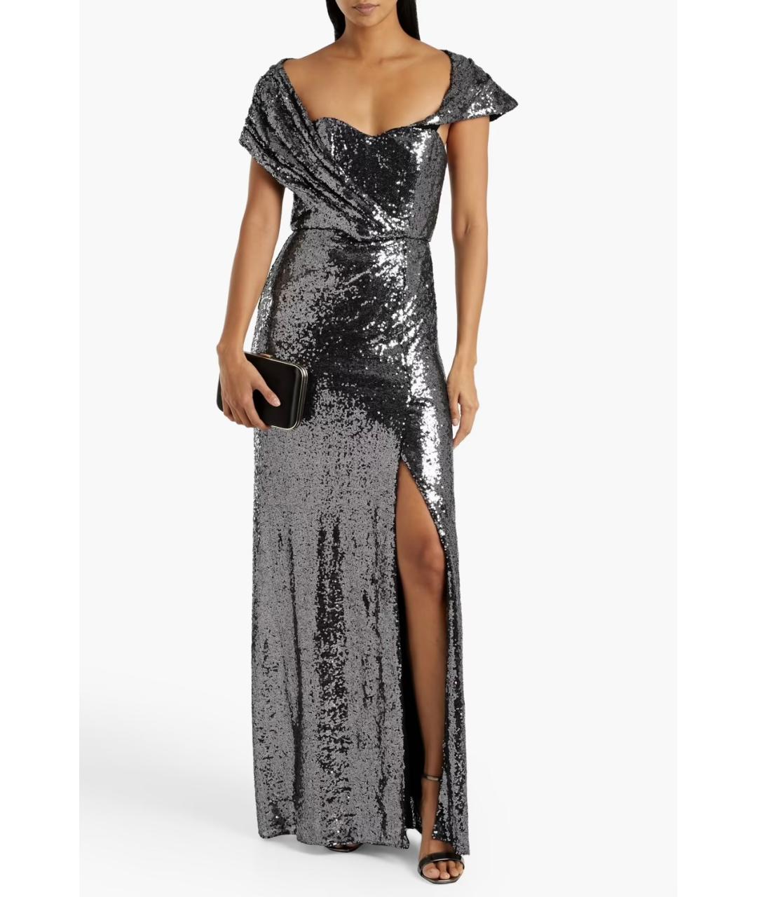 BADGLEY MISCHKA Серебряное коктейльное платье, фото 2