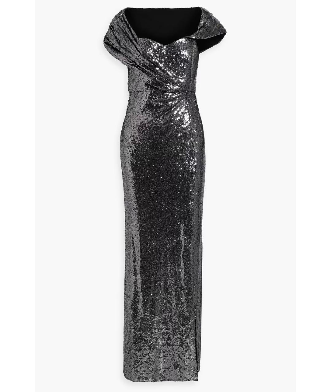 BADGLEY MISCHKA Серебряное коктейльное платье, фото 4