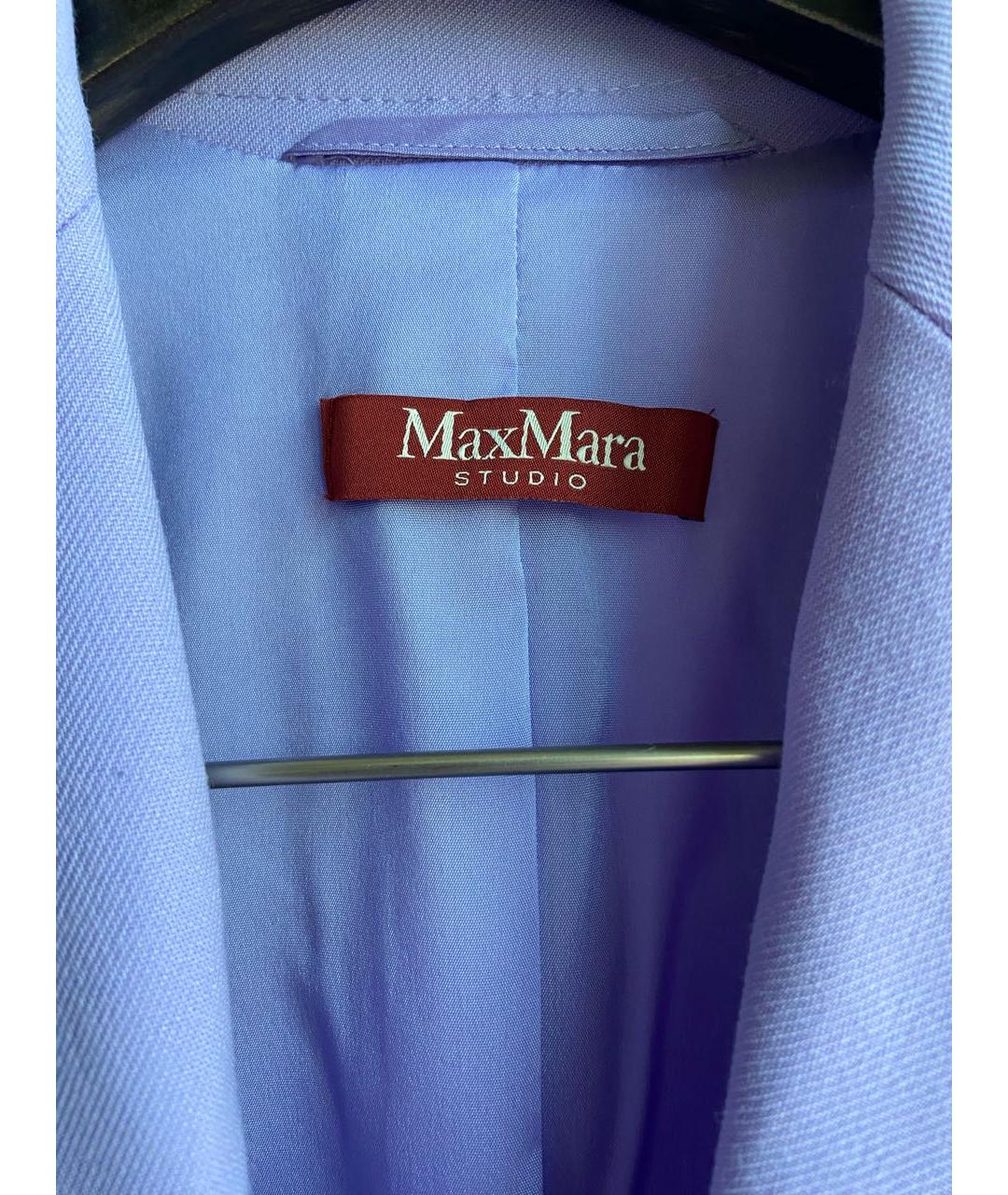 MAX MARA STUDIO Фиолетовый шерстяной костюм с брюками, фото 3
