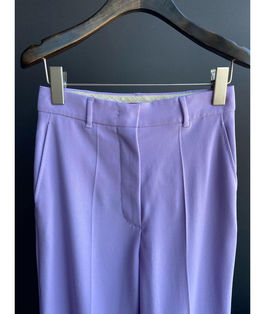 MAX MARA STUDIO Фиолетовый шерстяной костюм с брюками, фото 4