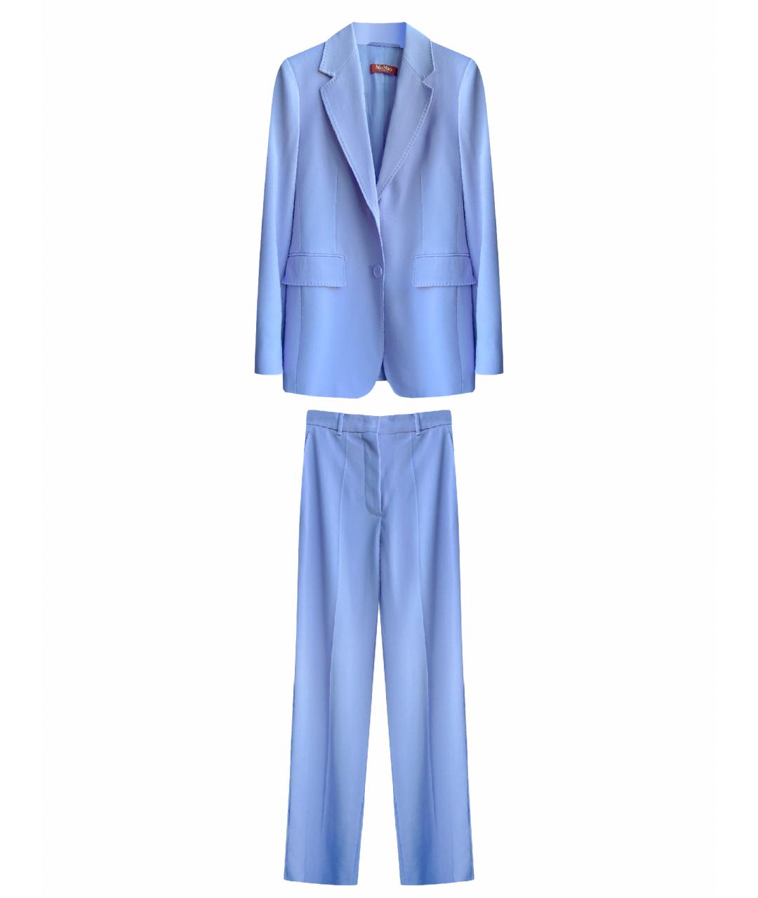 MAX MARA STUDIO Фиолетовый шерстяной костюм с брюками, фото 1