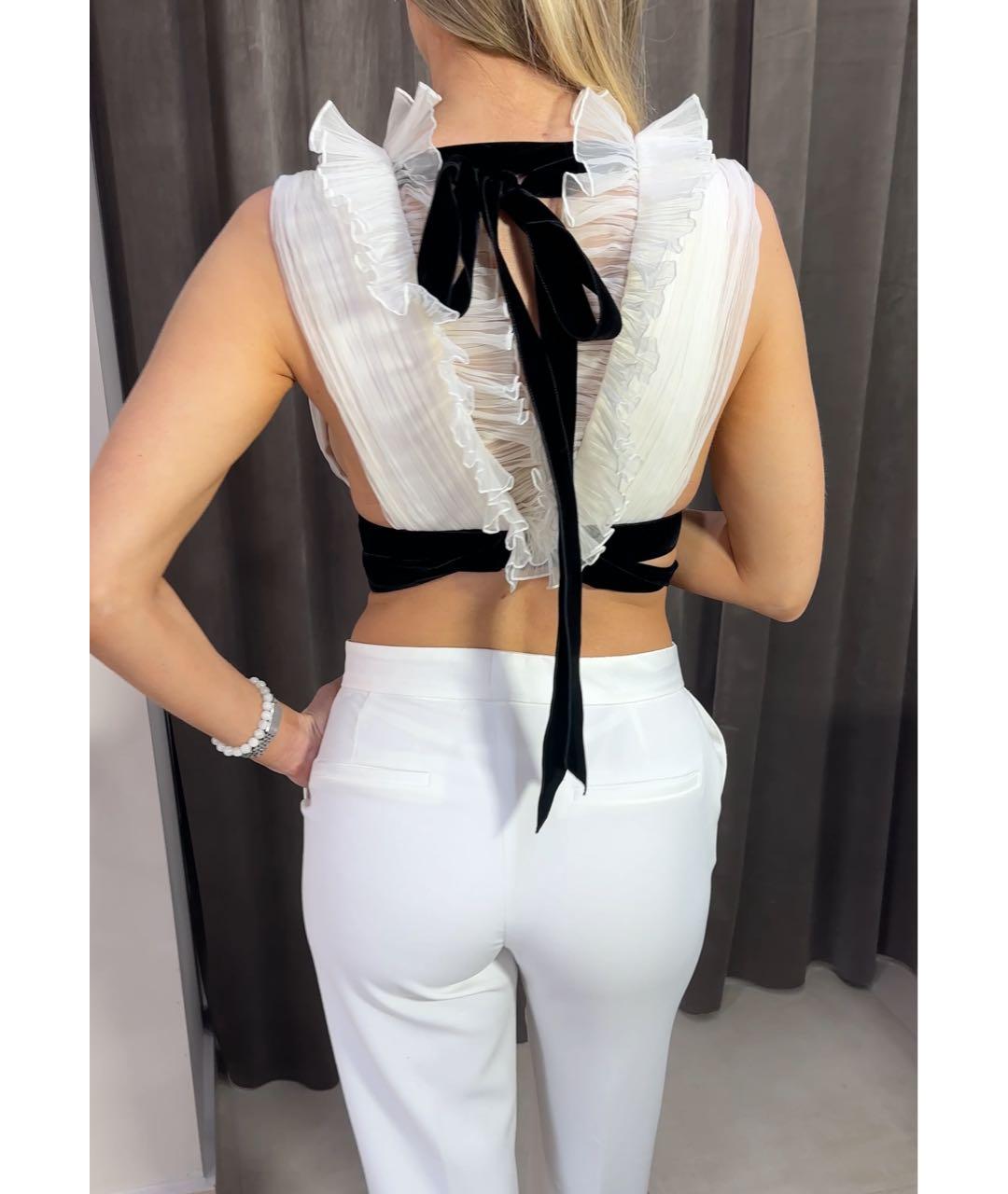 SAINT LAURENT Белая шелковая блузы, фото 8