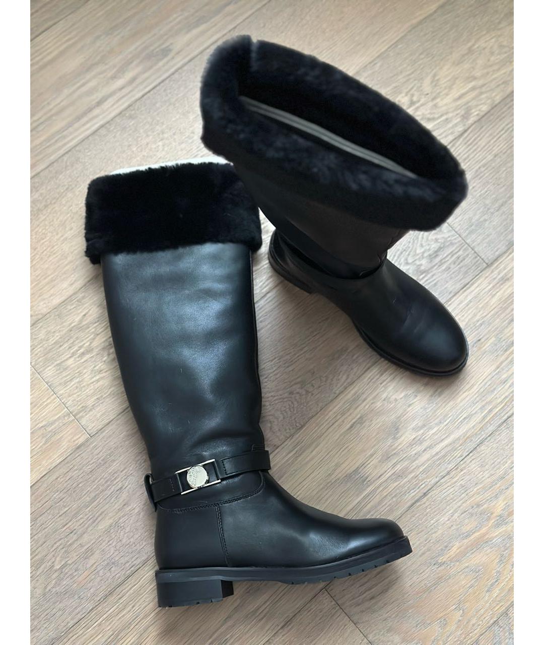 VERSACE Черные кожаные сапоги, фото 8