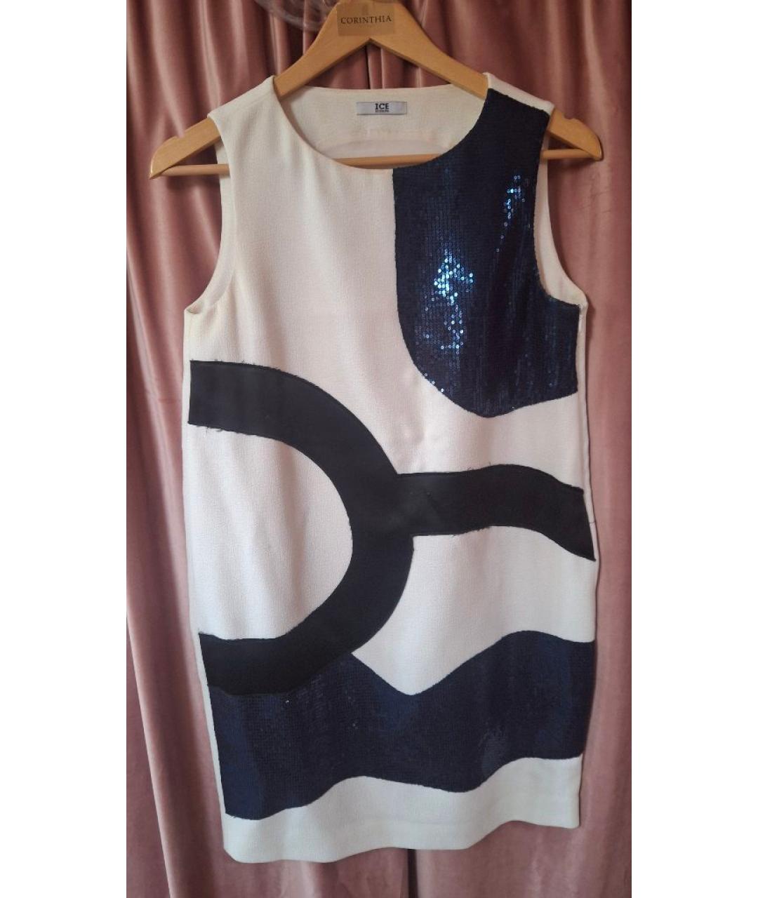 ICEBERG Белое вискозное коктейльное платье, фото 4