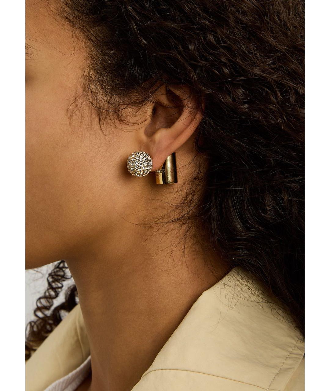 JACQUEMUS Золотые латунные серьги, фото 2