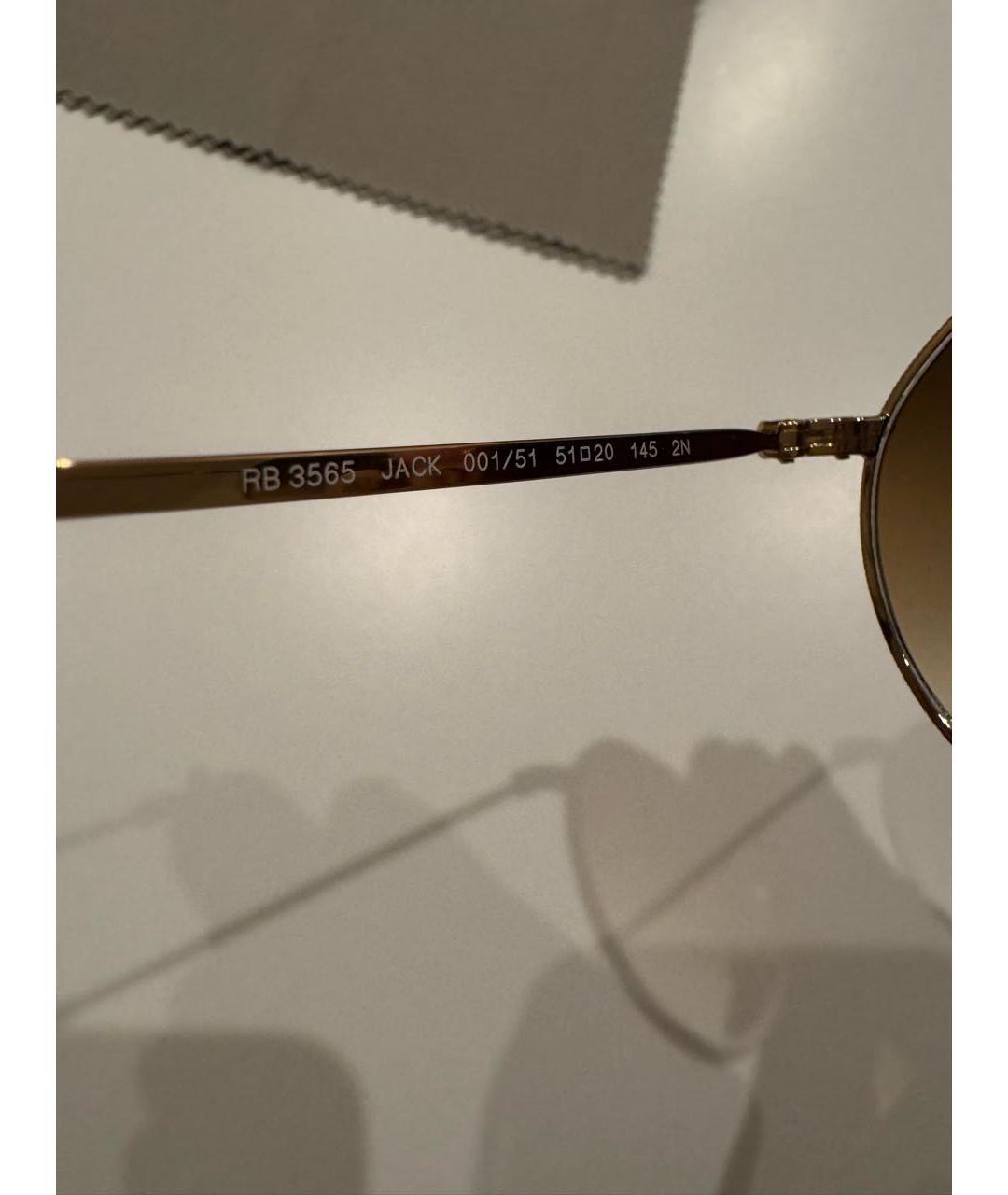 RAY BAN Коричневые металлические солнцезащитные очки, фото 3