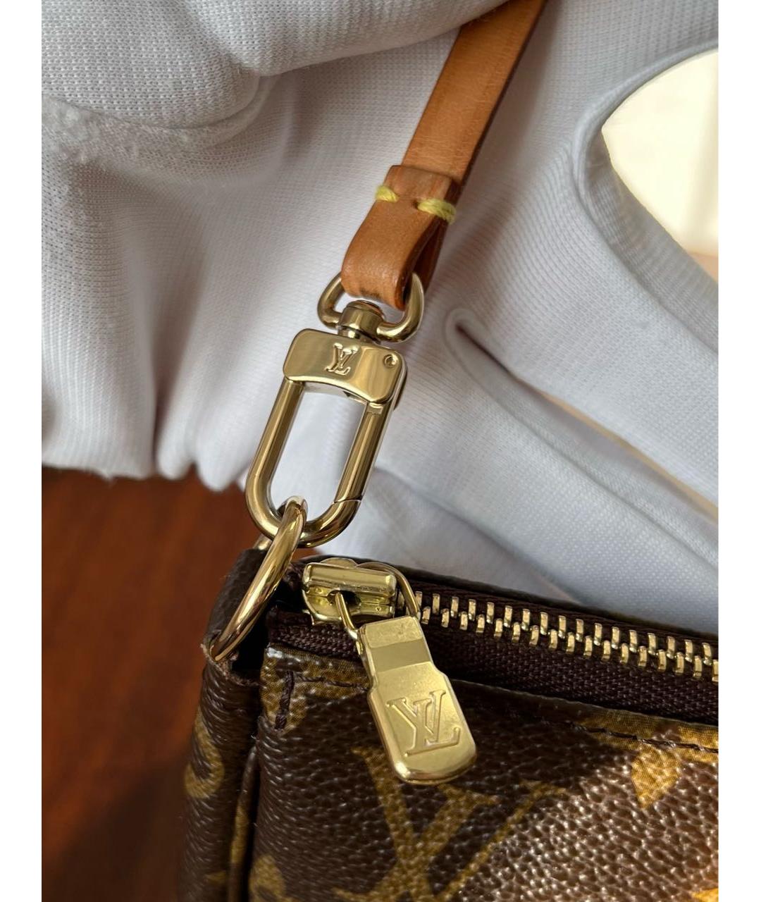 LOUIS VUITTON Коричневая кожаная сумка с короткими ручками, фото 5