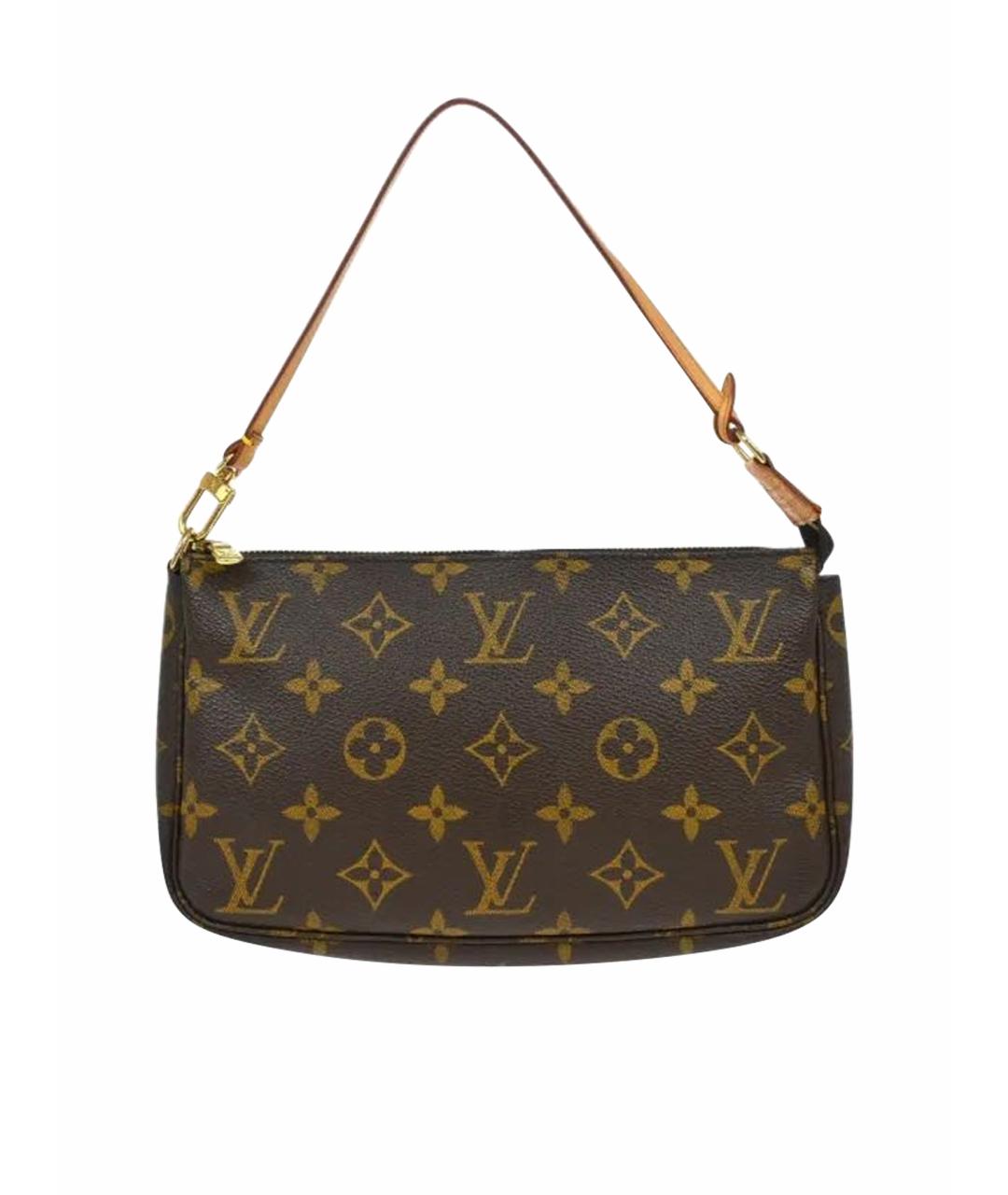 LOUIS VUITTON Коричневая кожаная сумка с короткими ручками, фото 1