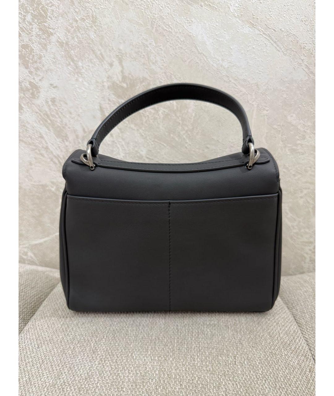 BALENCIAGA Антрацитовая кожаная сумка с короткими ручками, фото 3